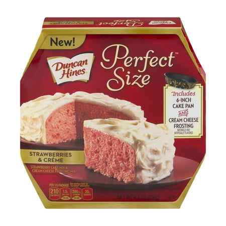 (3 Pack) Duncan Hines Perfect Size Strawberries & Creme Cake Mix & Cream Cheese Frosting Mix, 9.4 (The Best Cheese Cake)