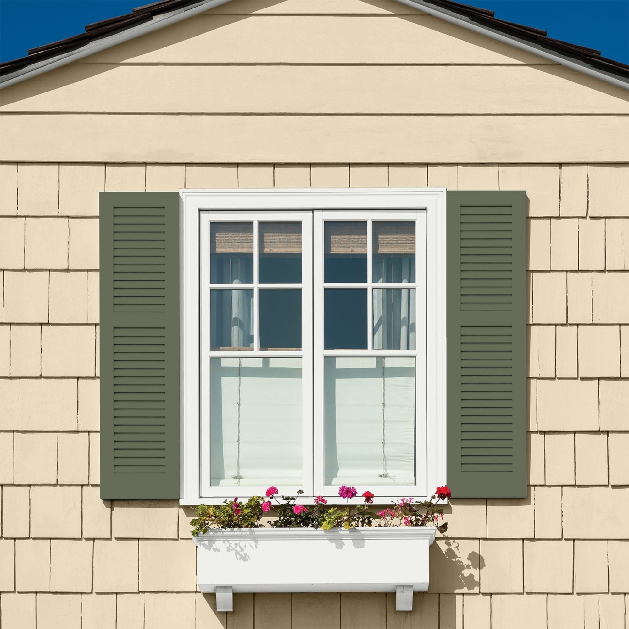 Glidden HEP All About Olive / Green Satin Exterior Paint with Primer, 1 Gallon