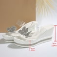 thumbnail image 5 of Dakaela Clear Sandals for Women White Platform Wedge Slides Rhinestone Summer Beach Flip Flops, 5 of 7