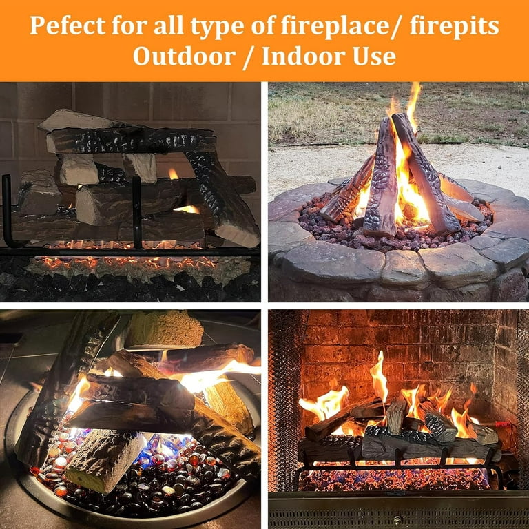 Hisencn 10 Piece Gas Fireplace Logs with 12 Oz Glowing Embers, Gas Fireplace  Decor Inserts Rock Wool and Faux Ceramic Gas Logs for Ventless &Vented  Fireplace, Propane,Natural Gas Firepit (10-15) 