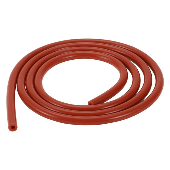 Unique Bargains 3.3Ft 3/16" 4mm ID 2.5mm Thickness Silicone Vacuum Hose for Air and Water Red