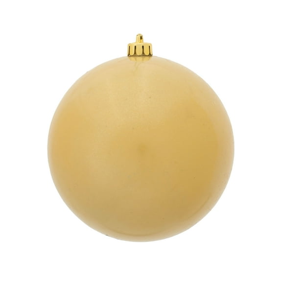 Vickerman 4.75" Champagne Candy Ball Ornament, 4 per Bag