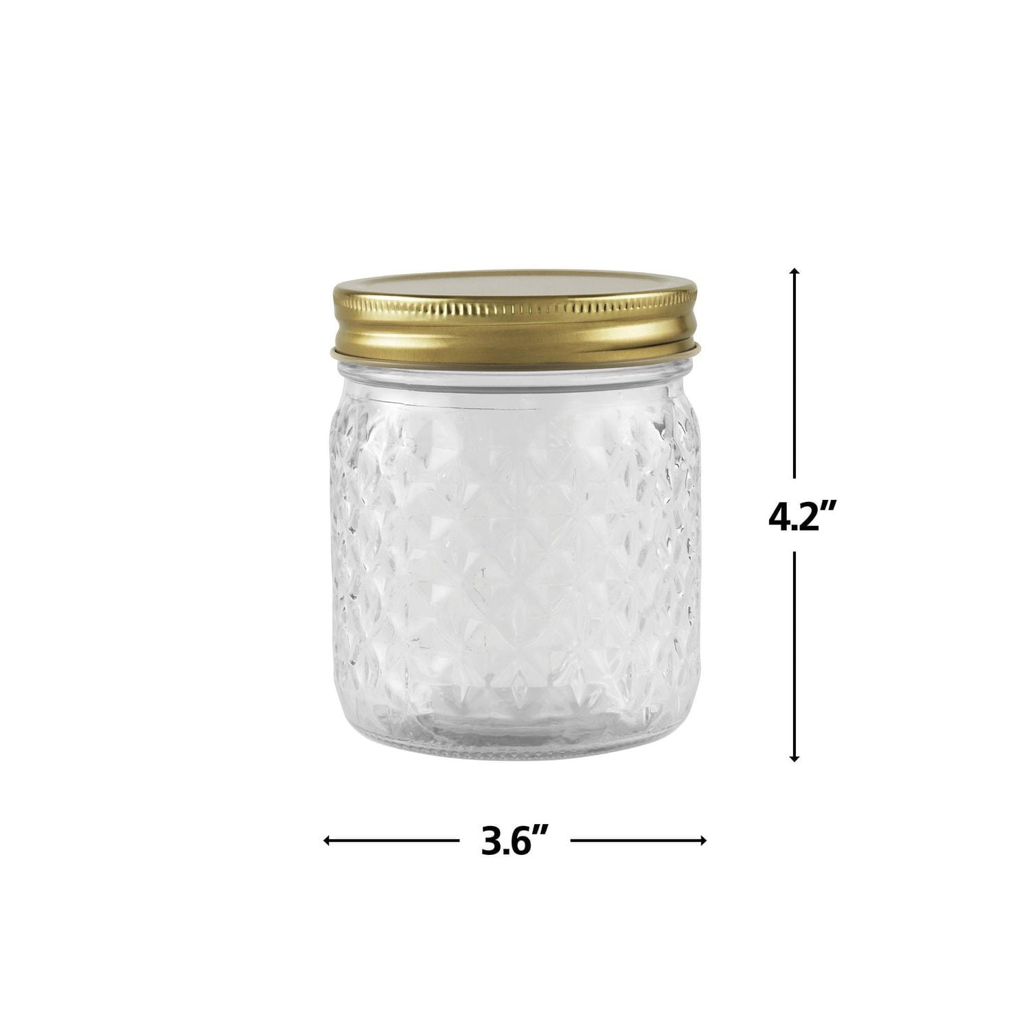 Pot en verre embossé de 500 Ml 500ML Quilté