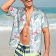 thumbnail image 5 of Lsque Tropical Flamingo pattern Hawaiian Shirt for Men, Unisex Summer Beach Casual Short Sleeve Button Down Shirts-XX-Large, 5 of 9