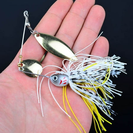 Sijiali Willow Blade Spinner Bait Buzzbait Fishing Lures Bass Tackle Hook Crankbait