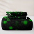 thumbnail image 5 of jejeloiu Green Pixel Twin Quilt Set Kids,Abstract Geometric Plaid Twin Coverlet Set For Boys,2-Piece, 5 of 7