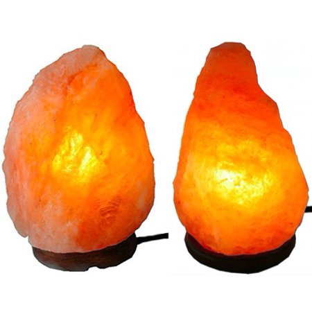 JIC Gem Set of 2 Himalayan rock pink ionic Salt Lamp 6-7