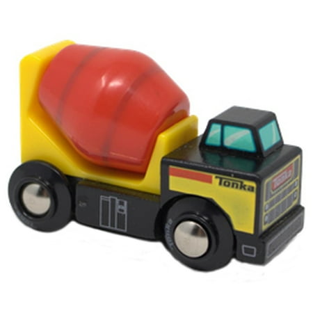 Tonka Wooden Push Around Toy Cement Truck - Cement Barrel Turns ~ Approximately 3" Long