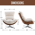 thumbnail image 3 of Dayalane Recliner Accent Chair, Linen Upholstered Swivel Lounge Chairs with High Back, Reading Chair with Soft Foam Cushion, Rocker Chair for Living Room, Bedroom, Office, Beige, 3 of 9