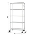 thumbnail image 7 of TRINITY EcoStorage® 5-Tier Chrome Wire Shelving Rack w/ Sidebar and Wheels, 36x18x72 - NSF, 7 of 7