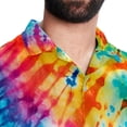 thumbnail image 5 of tie dye131 Men's Short Sleeve Spread Collar Hawaiian Shirts, Casual Printed Button Down Summer Beach Tops, Unisex Men's Shirts, 5 of 6