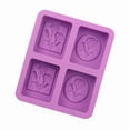 thumbnail image 1 of jfhsbd Tool Square Handmade Soap Silicone Mold, Aromatherapy Plaster Mold, 4 Carnations, 1 of 1
