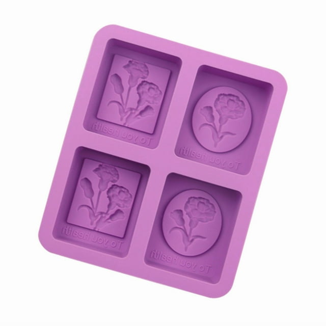 jfhsbd Tool Square Handmade Soap Silicone Mold, Aromatherapy Plaster Mold, 4 Carnations