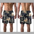 thumbnail image 3 of luoweisi Men's Beach Shorts Quick Dry Swim Trunks with Mesh Lining Christmas Tree L, 3 of 5