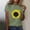 Army Green plus size sunflower t shirt a1, variant on Women Plus Size Sunflower T-Shirt Round Neck Short Sleeve Casual Basic Tee Top Vacation Fashion Clothes, Wine 2XL