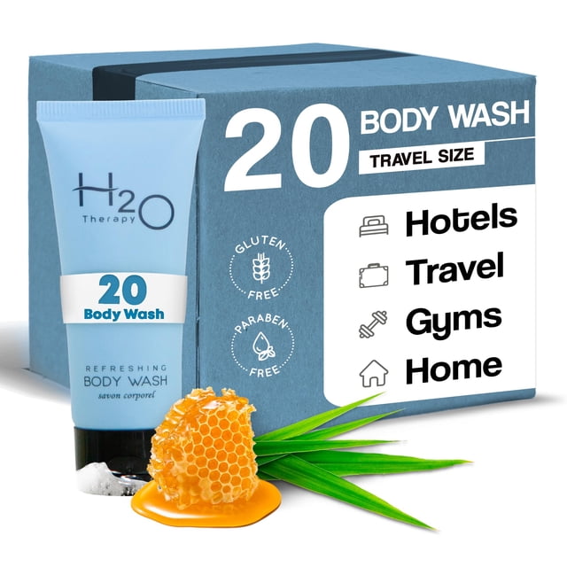 H2O Therapy Jabón de baño corporal Tamaño de viaje Hotel Hospitalidad 0.85 oz (Caja de 20)