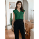 thumbnail image 5 of Camisetas Sin Mangas Plisadas para Mujer, Verde, L, 5 of 9