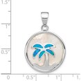 thumbnail image 3 of Sterling Silver Rhod-Plated Mop /Created Opal Palm Tree Pendant (32 X 21) Made In China qp5125, 3 of 5
