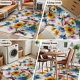 thumbnail image 5 of Hummingbird Area Rugs 4'x6', Washable Small Throw Rugs for Office Bathroom, Spring Vintage Oil Painting Sunflowers Beige Indoor Outdoor Rug Non-Slip Low Pile Carpet Runner Reversible Floor Mats, 5 of 8