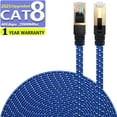 thumbnail image 1 of CAT8 Ethernet Cable 8m High Speed Nylon LAN Network Patch Cat8 Cable 40Gbps 2000Mhz SFTP LAN Wires RJ45, 1 of 6