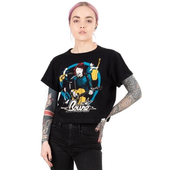 David Bowie Character Womens Black Short Sleeved T-Shirt | L | Made by Vanilla Underground