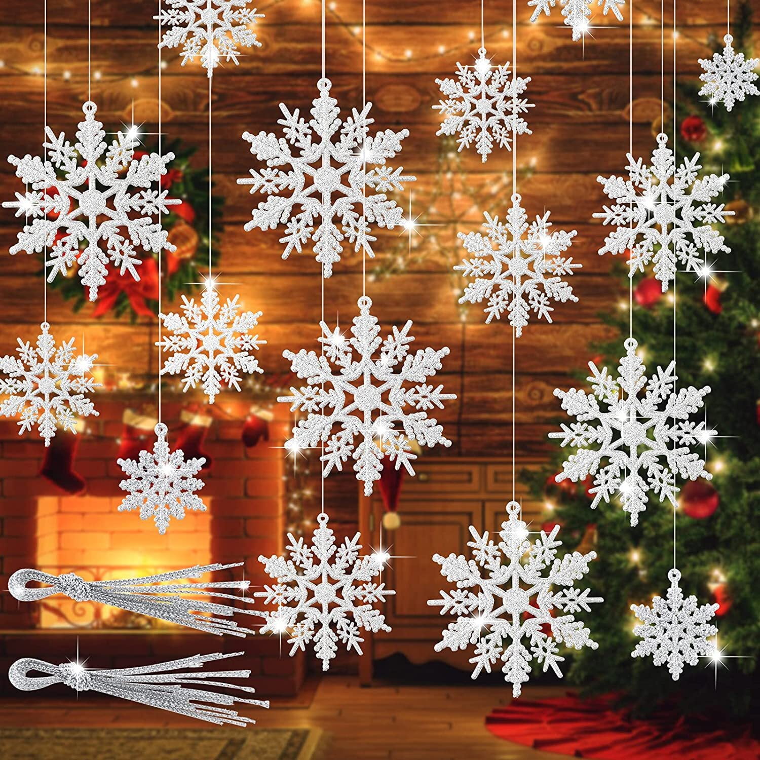 30pcs Snowflakes Christmas Tree Decoration Set, Christmas Tree ...
