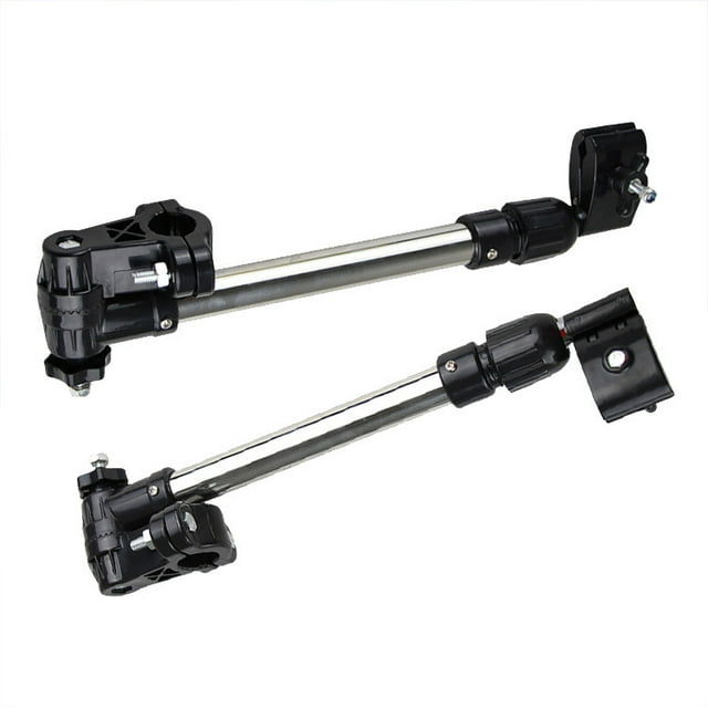 Paraguas para cochecito, 360 ° Ajustable Paraguas de bicicleta Soporte de montaje elástico Cochecito de bebé Cochecito Silla de bicicleta (Negro)