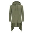 thumbnail image 2 of Men's Hooded Cloak Casual Long Pullover Hoodie Cape Hip Hop Sweatshirt With Pocket, 2 of 5
