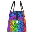 thumbnail image 4 of Lsque Multicolored Butterflies Pattern Portable Insulation Lunch Bag, Insulated Food Delivery Bag, Meal Grocery Tote Insulation Bag Large Capacity Reusable Warming Bag, 4 of 8