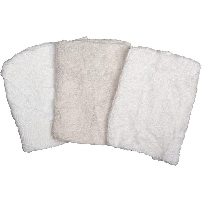 1888 Mills Pure Terry Square Washcloths 13x13 100% Supima Cotton Loops  White 10 Dz Per Case