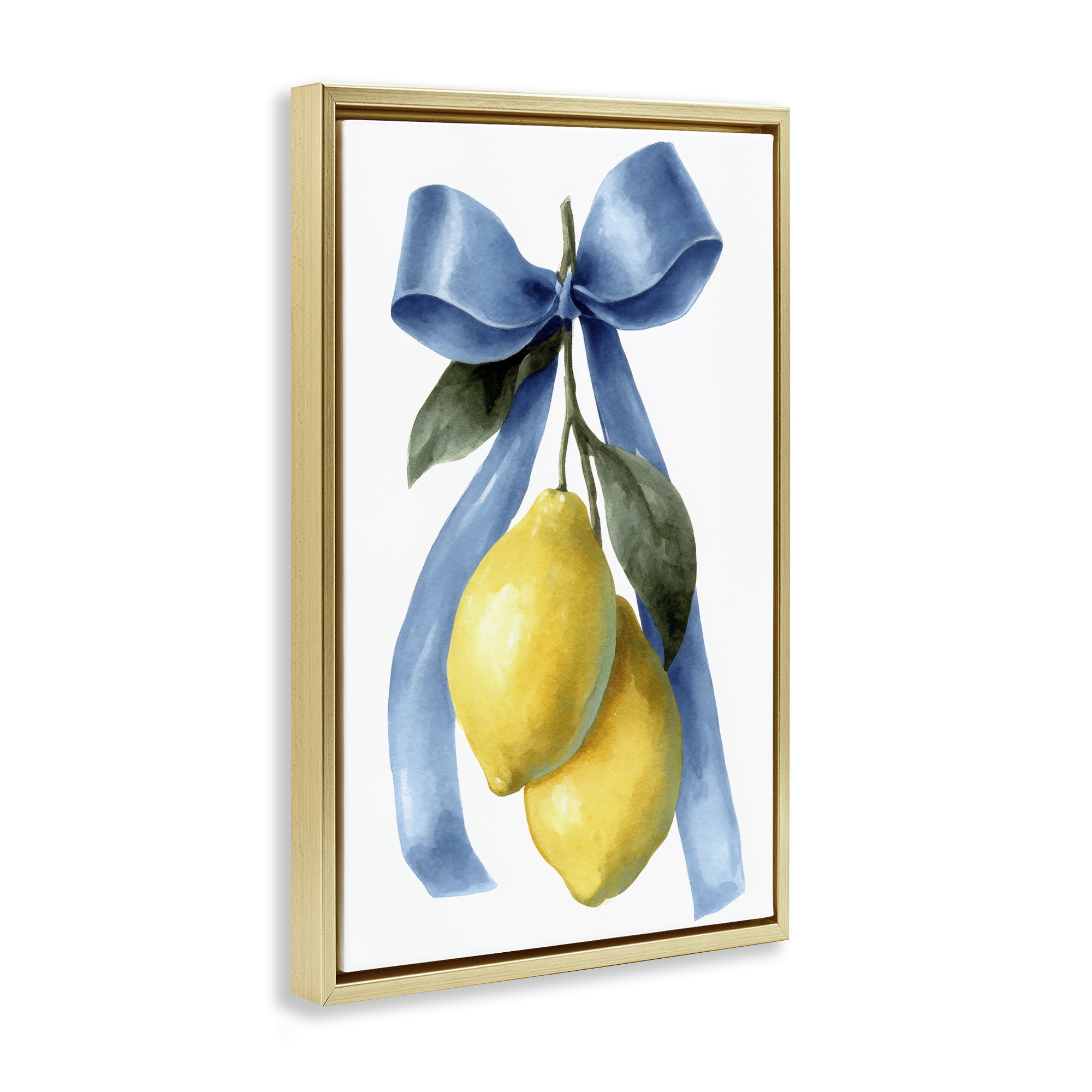 Stupell Industries Sweet & Sour Lemons Gold Framed Floater Canvas Wall Art, design by Petal Prints Design