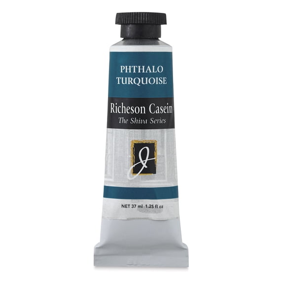 Richeson Casein Paint the Shiva Series - Phthalo Turquoise, 37 ml tube