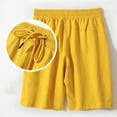 thumbnail image 3 of JTieacloth Stretch Short with Pockets Men's Shorts With Deep Pockets And Loose Fitting Shorts Suitable For Running Home And Leisure,Yellow, 3 of 5
