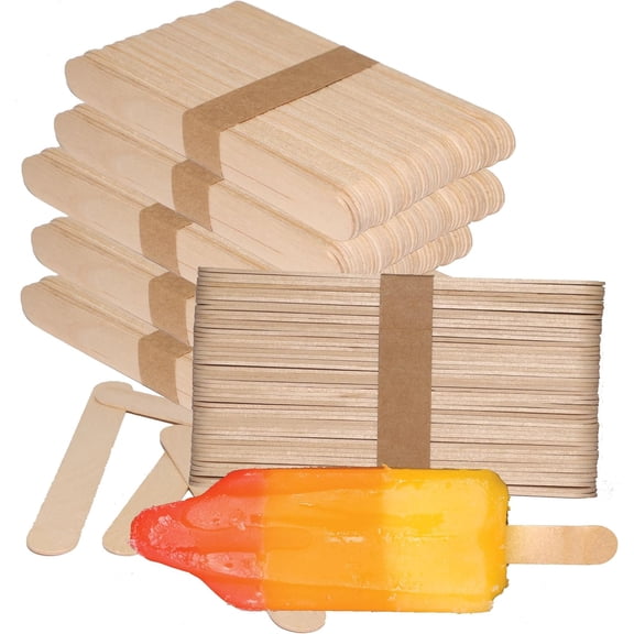 Jumbo Wooden Craft Sticks, 5.8 Inches Long Popsicle Sticks - Ice Pop Treat Sticks for DIY Arts and Crafts, Art Project, Classroom Supplies, Waxing, Gifts, Paint Stirrer (50)