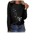 thumbnail image 1 of Birdeem T-Shirt Décontracté Imprimé pour Femmes Col Rond Manches Longues Blouse, 1 of 8