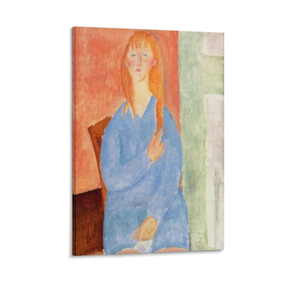Amedeo Modigliani Print Painting Girl in Blue Canvas Art Poster and Wall Art Picture Print Modern Family bedroom Decor Posters 24x36inch(60x90cm)