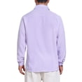 thumbnail image 3 of INSPIRE CHIC Men's Seersucker Shirt Striped Long Sleeve Button Down Textured Top XL Purple, 3 of 5