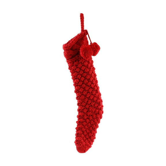 LanSuare Solid Color Knitted Yarn Large Size 46CM Christmas Socks Thick Thread Candy Gift Bag Window Decoration Fireplace Pendant