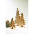 thumbnail image 1 of Set de árbol de Navidad de madera tallada KALALOU Natural Gold, 1 of 1