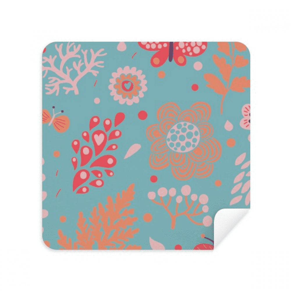 blue flower paint glasses cloth screen cleaner suede fabric 2 pack