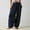 Navy Blue, variant on VIWORLD Women's Solid Wide Leg Pants with Elastic Drawstring Waist, Adjustable Hem, Slant Pockets For Spring/Fall