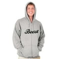 thumbnail image 3 of Beast Motivation Workout Gym Fitness Zip Hoodie Sweatshirt Men Brisco Brands L, 3 of 6