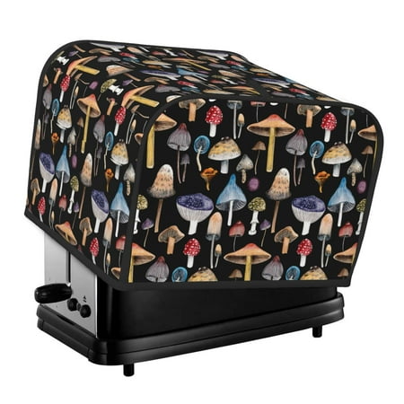 

Noewx Mushrooms and Autumn Leaves Toaster Covers 4 Slice Appliance Cover Toaster Fingerprint Protection and Greasy Protection Anti-sputtering Bread Maker Cover