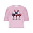 thumbnail image 4 of Qiopertar Mode Femmes Été T-Shirt Col Rond Imprimé Manches Courtes Blouse Décontractée Grandes Économies de Vacances! Liquidation Moins de 5$ Livraison Gratuite, 4 of 7