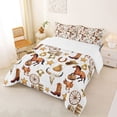 thumbnail image 3 of jejeloiu Rustic Farmhouse Cabin Queen Comforter Set Kids,Vintage Farm Animal Horse Bedding Comforter Set For Men,3 Pieces, 3 of 8