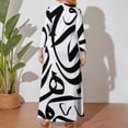 thumbnail image 5 of Arabic Calligraphy Pattern tshirts Long Sleeved Dress Long dress clothing women summer 2024, 5 of 7