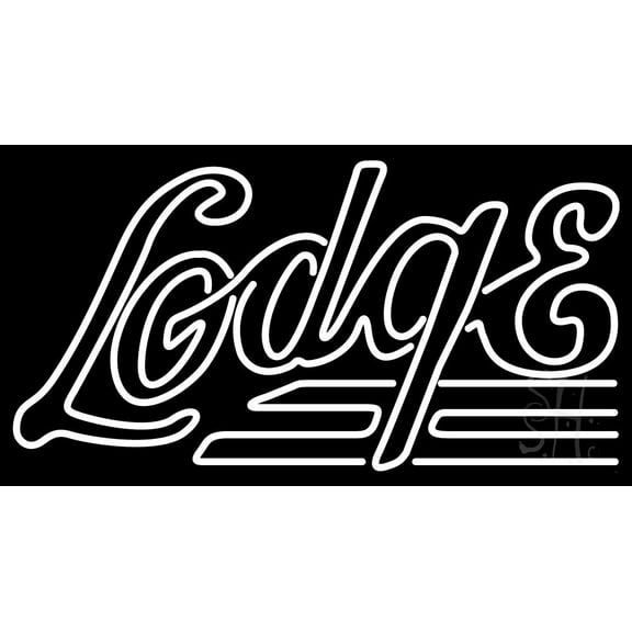 Double Stroke Lodge LED Neon Sign 13 x 24 - inches, Black Square Cut Acrylic Backing, with Dimmer - Bright and Premium built indoor LED Neon Sign for Defence Force.