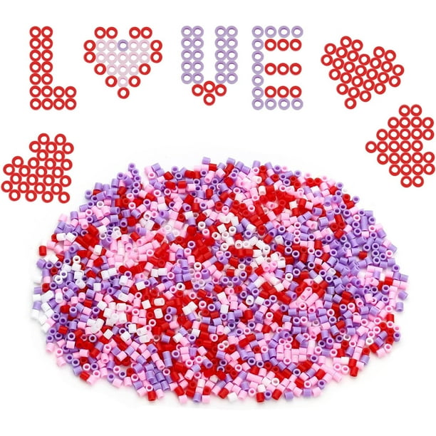 4800 cuentas de 4 colores para el Día de San Patricio, cuentas rosas y moradas, cuentas sueltas en tubo a granel para collares, pulseras, anillos y manualidades, 5 x 5 mm.