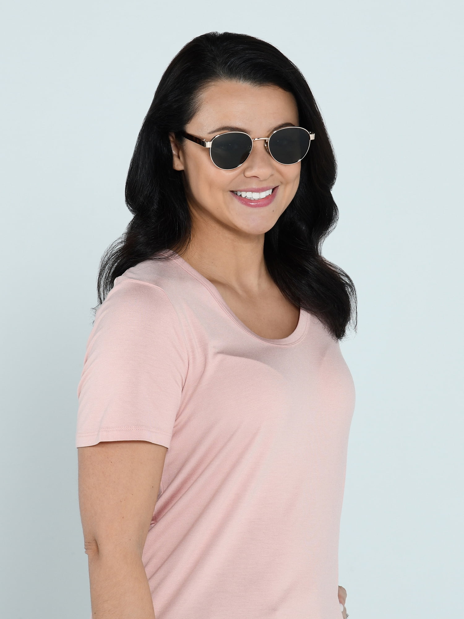 Foster Grant TruPolar Round Metal Polarized Sunglasses