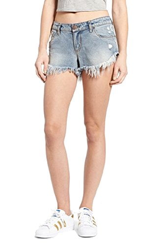 STS Blue Frayed Light Blue Wash Denim Shorts (Blue, 27) - Walmart.com